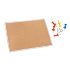 Pryma Lavagna in Sughero da Parete – Bacheca con 7 Puntine Incluse – Pannello Porta Appunti per Ufficio, Casa e Scuola (50x70 cm)