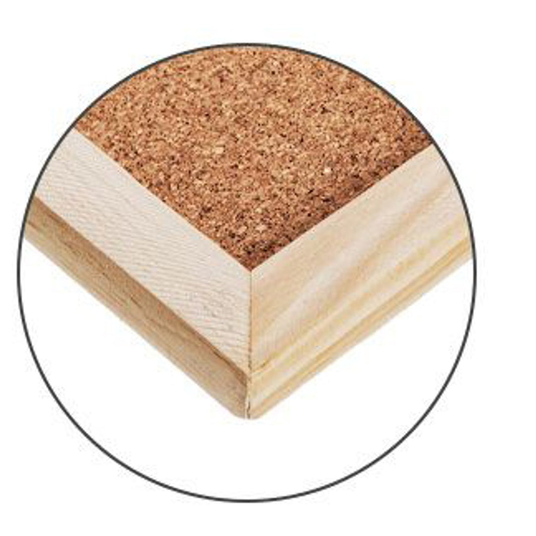 Pryma Lavagna in Sughero da Parete – Bacheca con 7 Puntine Incluse – Pannello Porta Appunti per Ufficio, Casa e Scuola (50x70 cm)