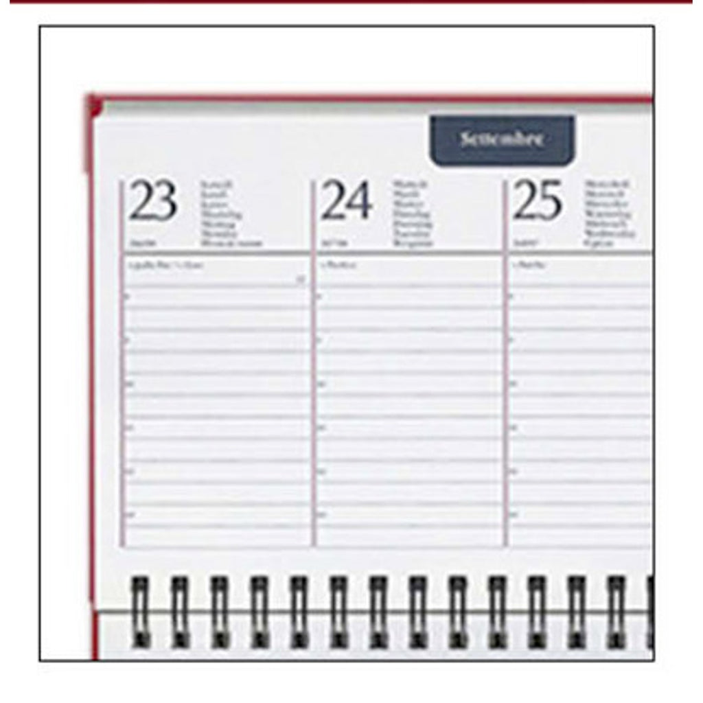 Pryma Agenda Planning 2026 – 128 Fogli 70g, Formato 29x15 cm, Copertina Rigida – Agenda Settimanale da Tavolo (Bordeaux)