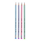 Pryma Set 4 Matite in Grafite Pearl con Gommino | HB - Ø 2,8 mm | Fusto Ergonomico, Design Elegante, Ideale per Scrittura e Disegno, Punta Resistente e Precisa, Perfetta per Scuola, Ufficio e Artisti
