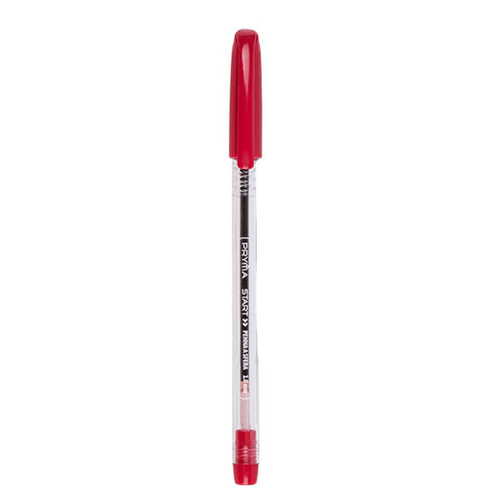 Pryma Penna a Sfera Start 1 mm – Confezione da 5 Pz – Penne a Sfera per Scuola, Ufficio e Casa (Rosso)