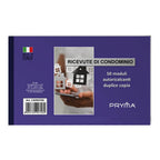 Pryma Blocco Ricevute Condominio – 2 Copie Autoricalcanti, 50x50 Fogli, Formato 17x10 cm, Ideale per Amministratori Condominiali