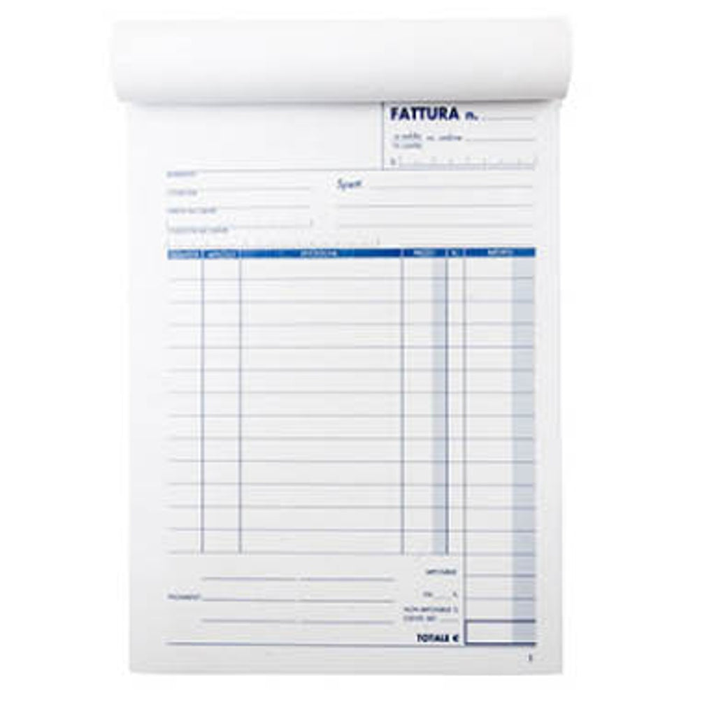 Pryma Blocco Fattura 1 Aliquota – 2 Copie Autoricalcanti, 50x50 Fogli, Formato 15x23 cm, Ideale per Fatturazione Manuale