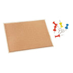 Pryma Lavagna in Sughero da Parete 60x90 cm – Bacheca con 7 Puntine Incluse – Pannello Porta Appunti per Ufficio, Casa e Scuola