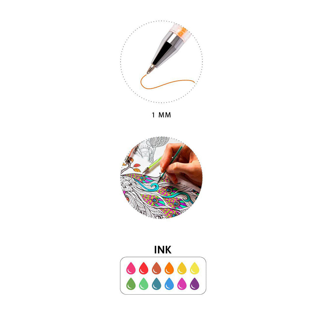 Penna Gel Fluo | 12 Colori