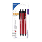Pryma Penna Oil Gel Easy Set 3 Pezzi - Penna Gel 0,7 mm Colore Rosso, Scrittura Fluida e Preciso per Scuola e Ufficio
