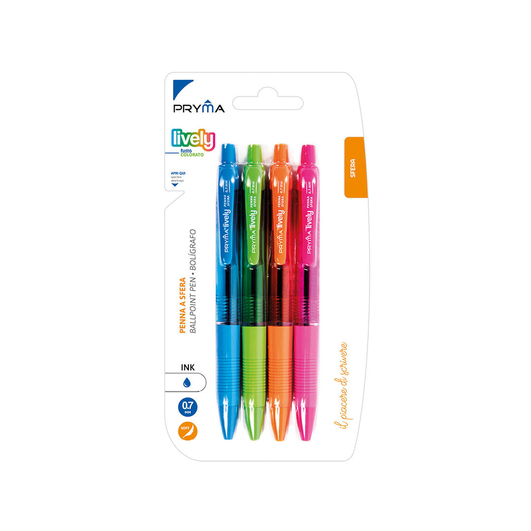 Penna Sfera Scatto Lively 0.7Mm 4Pz Blu