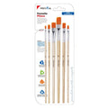Pryma Set Pennelli da Pittura Punta Piatta | 6 Misure | Ideali per Acrilico, Olio, Acquerello e Tempera | Set Professionale per Artisti e Hobbisti