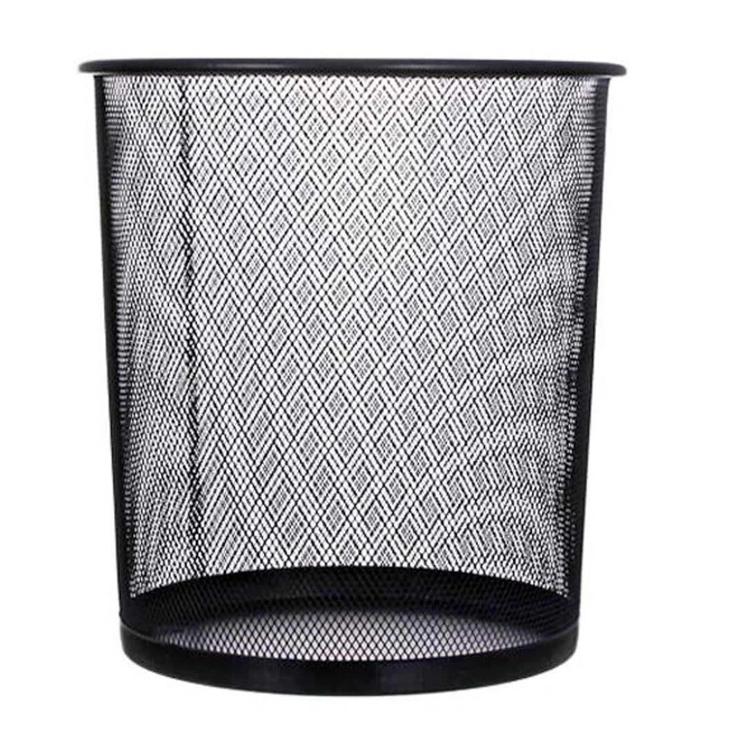 Pryma Cestino Rete in Metallo 24x29,5x33,5 Cm Nero - Cestino Elegante e Resistente per Casa, Ufficio ed Esterni