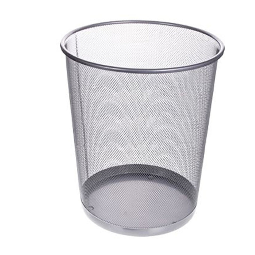 Pryma Cestino Rete in Metallo 24x29,5x33,5 cm Argento - Cestino Elegante e Resistente per Casa, Ufficio ed Esterni