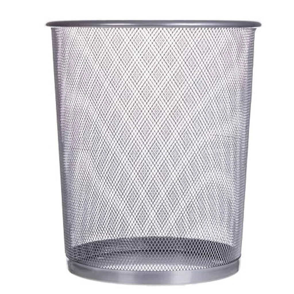 Pryma Cestino Rifiuti a Rete Metallico 19x23x27 cm Argento - Cestino Elegante e Resistente per Casa, Ufficio ed Esterni