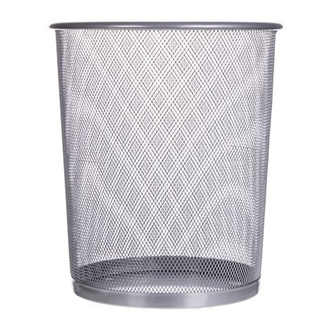 Pryma Cestino Rifiuti a Rete Metallico 19x23x27 cm Argento - Cestino Elegante e Resistente per Casa, Ufficio ed Esterni