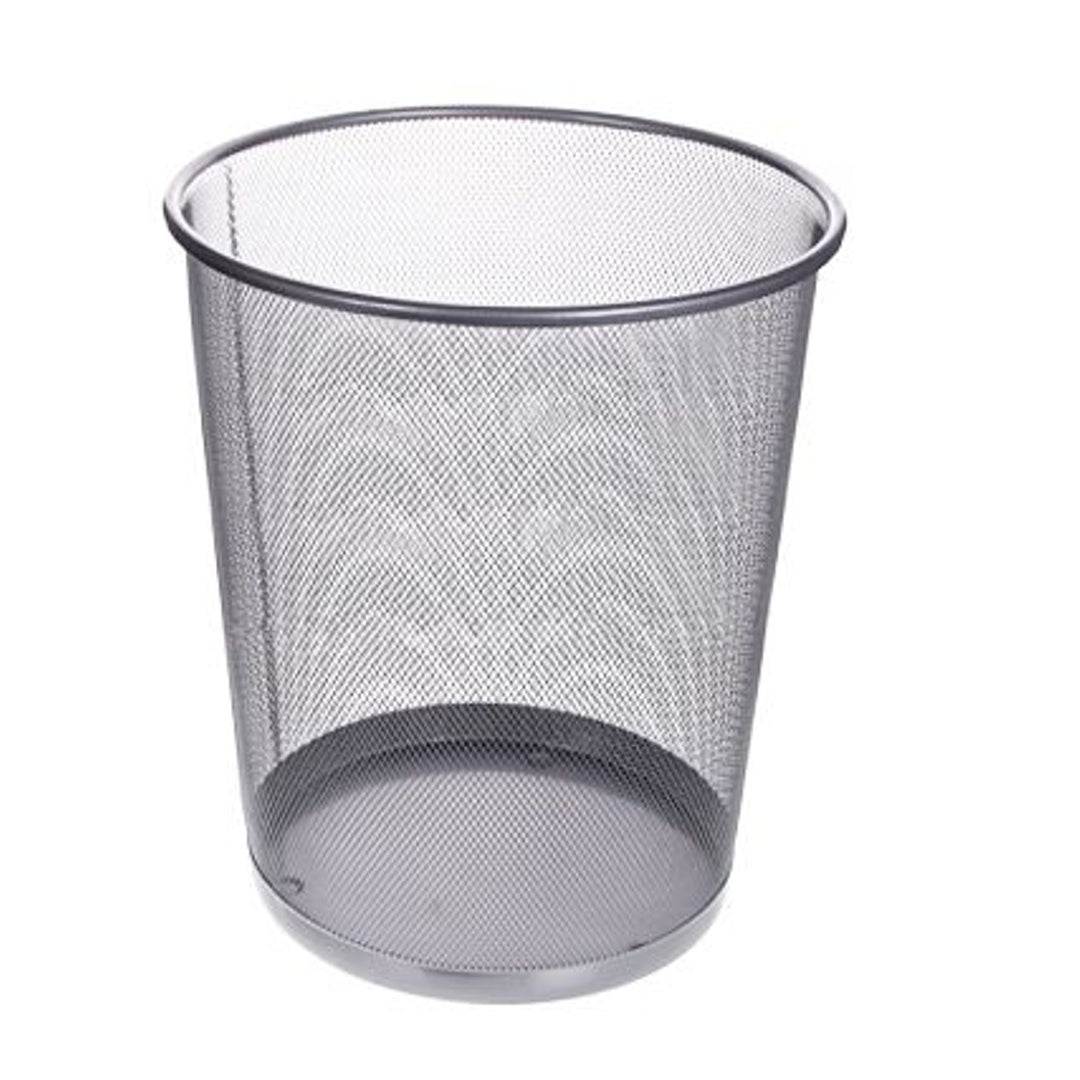 Pryma Cestino Rifiuti a Rete Metallico 19x23x27 cm Argento - Cestino Elegante e Resistente per Casa, Ufficio ed Esterni