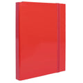 Pryma Cartella con Elastico Piatto 25x35 cm - Organizzatore Documenti, Design Resistente, Colori Moderni (Rosso, D3)