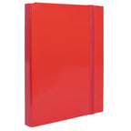 Pryma Cartella con Elastico Piatto 25x35 cm - Organizzatore Documenti, Design Resistente, Colori Moderni (Rosso, D3)