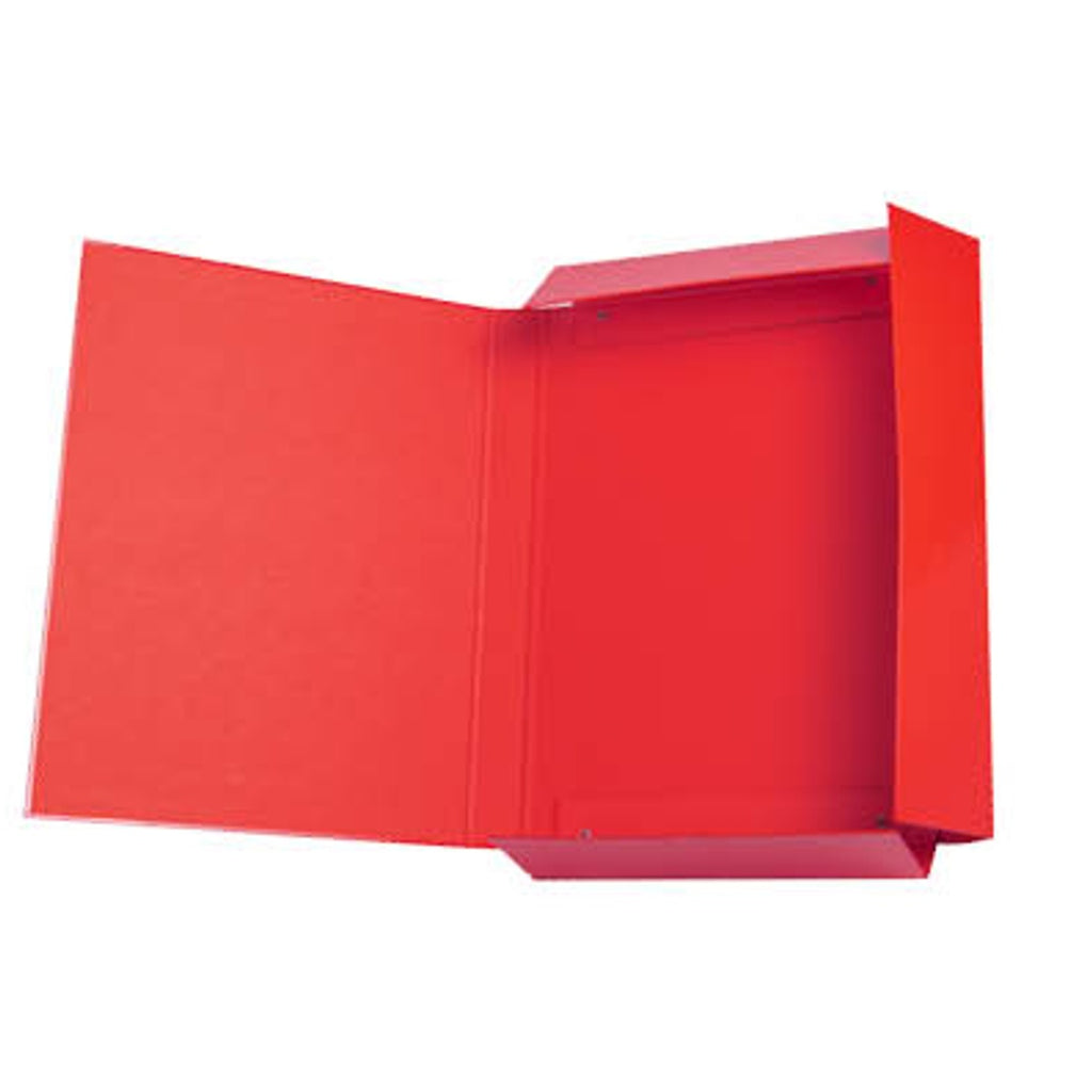 Pryma Cartella con Elastico Piatto 25x35 cm - Organizzatore Documenti, Design Resistente, Colori Moderni (Rosso, D3)