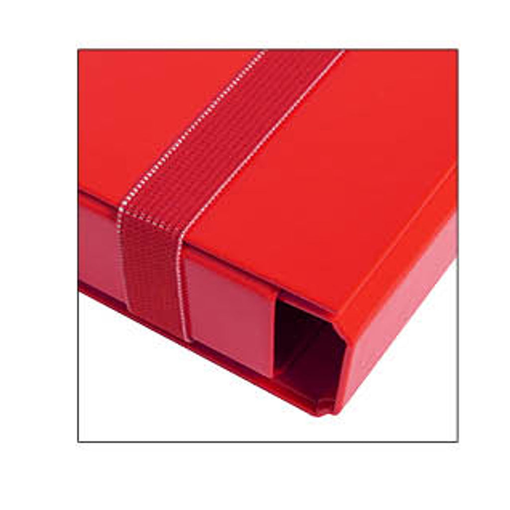 Pryma Cartella con Elastico Piatto 25x35 cm - Organizzatore Documenti, Design Resistente, Colori Moderni (Rosso, D3)