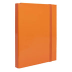 Pryma Cartella D3 con Elastico Piatto 25x35 cm - Organizzatore Documenti, Design Resistente, Colori Moderni (Arancione)