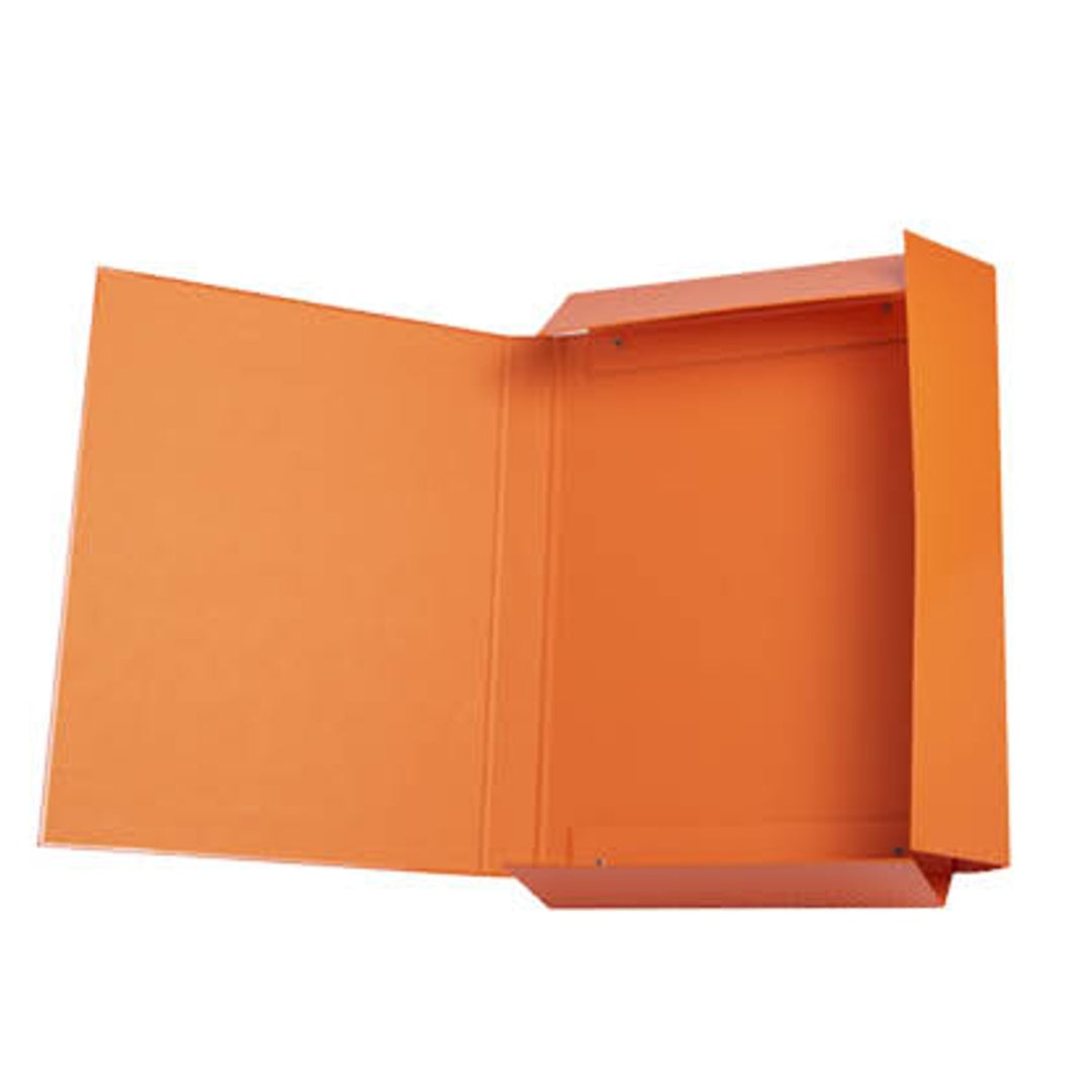 Pryma Cartella D3 con Elastico Piatto 25x35 cm - Organizzatore Documenti, Design Resistente, Colori Moderni (Arancione)
