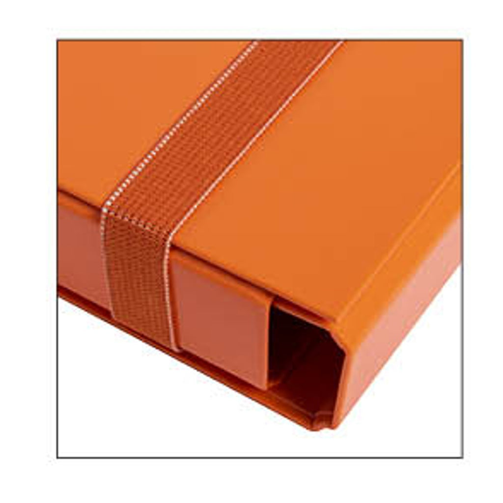 Pryma Cartella D3 con Elastico Piatto 25x35 cm - Organizzatore Documenti, Design Resistente, Colori Moderni (Arancione)