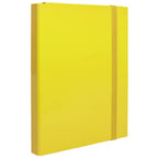 Pryma Cartella D3 con Elastico Piatto 25x35 cm - Organizzatore Documenti, Design Resistente, Colori Moderni (Giallo)