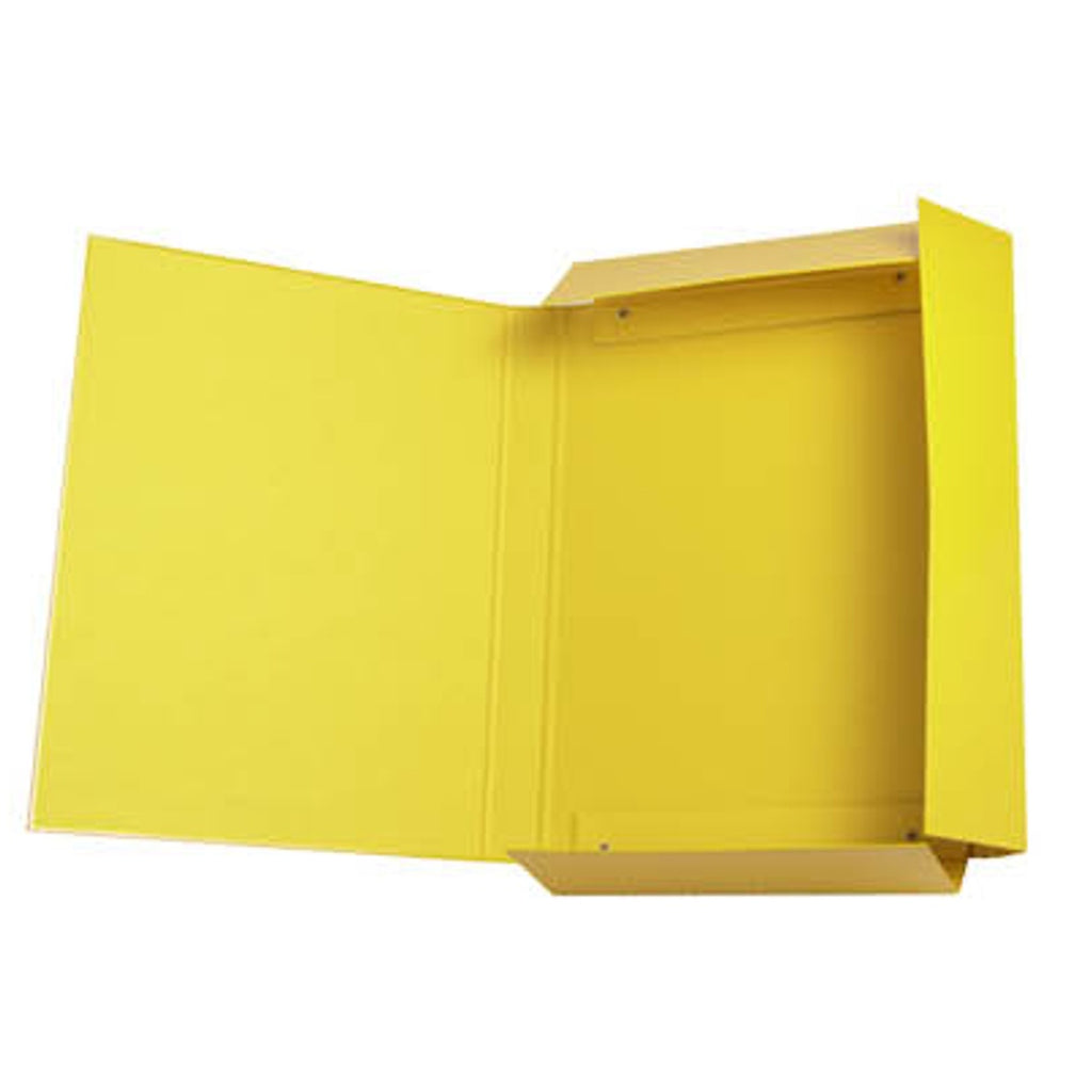 Pryma Cartella D3 con Elastico Piatto 25x35 cm - Organizzatore Documenti, Design Resistente, Colori Moderni (Giallo)