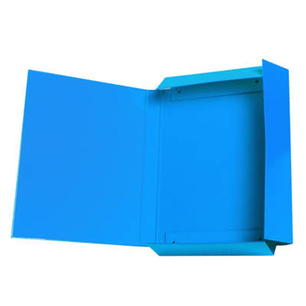 Pryma Cartella D3 con Elastico Piatto 25x35 cm - Organizzatore Documenti, Design Resistente, Colori Moderni (Azzurro)