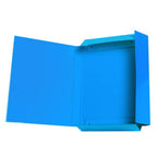 Pryma Cartella D3 con Elastico Piatto 25x35 cm - Organizzatore Documenti, Design Resistente, Colori Moderni (Azzurro)