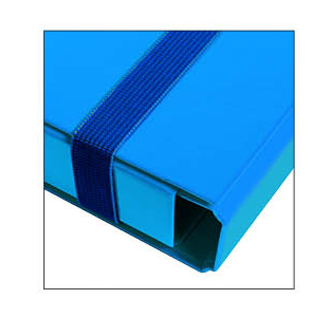Pryma Cartella D3 con Elastico Piatto 25x35 cm - Organizzatore Documenti, Design Resistente, Colori Moderni (Azzurro)