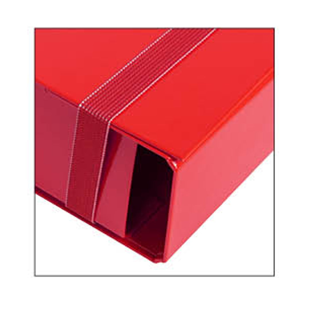 Pryma Cartella con Elastico Piatto 25x35 cm - Organizzatore Documenti, Design Resistente, Colori Moderni (Rosso, D5)