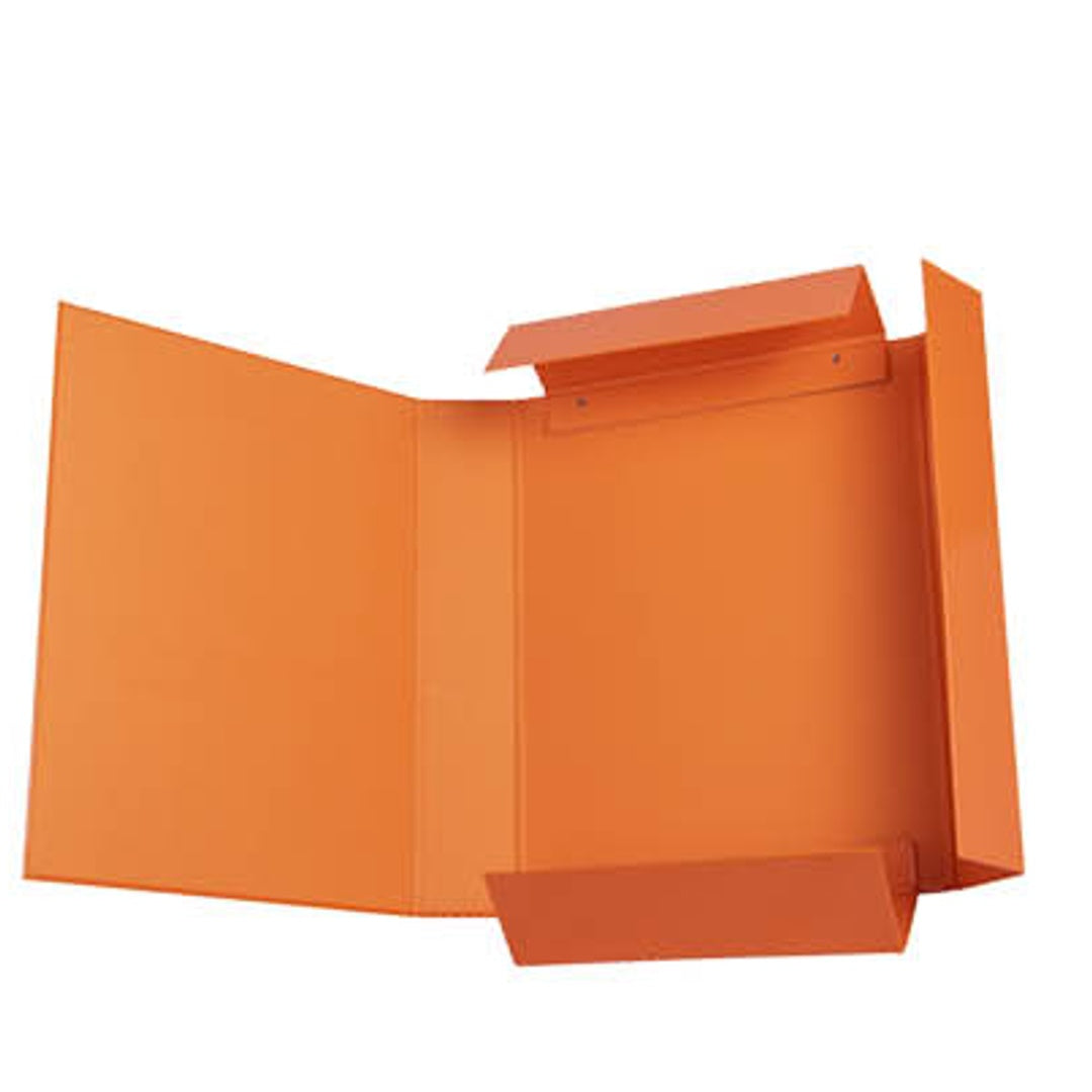 Pryma Cartella con Elastico Piatto 25x35 cm - Organizzatore Documenti, Design Resistente, Colori Moderni (Arancione, D5)