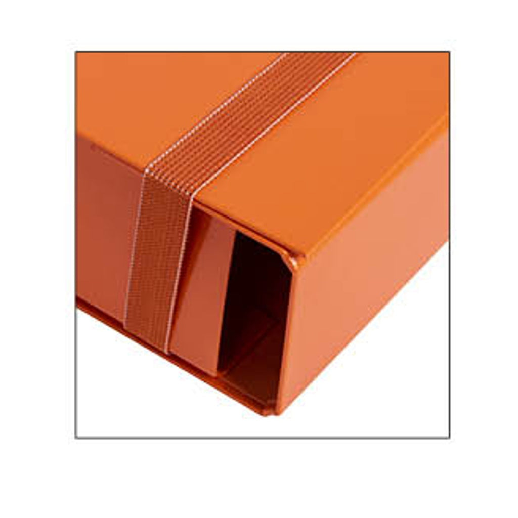 Pryma Cartella con Elastico Piatto 25x35 cm - Organizzatore Documenti, Design Resistente, Colori Moderni (Arancione, D5)