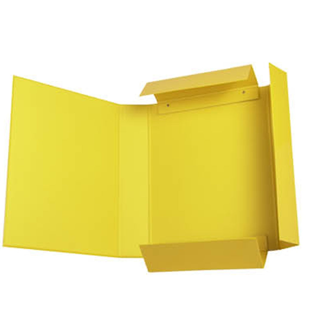 Pryma Cartella con Elastico Piatto 25x35 cm - Organizzatore Documenti, Design Resistente, Colori Moderni (Giallo, D5)