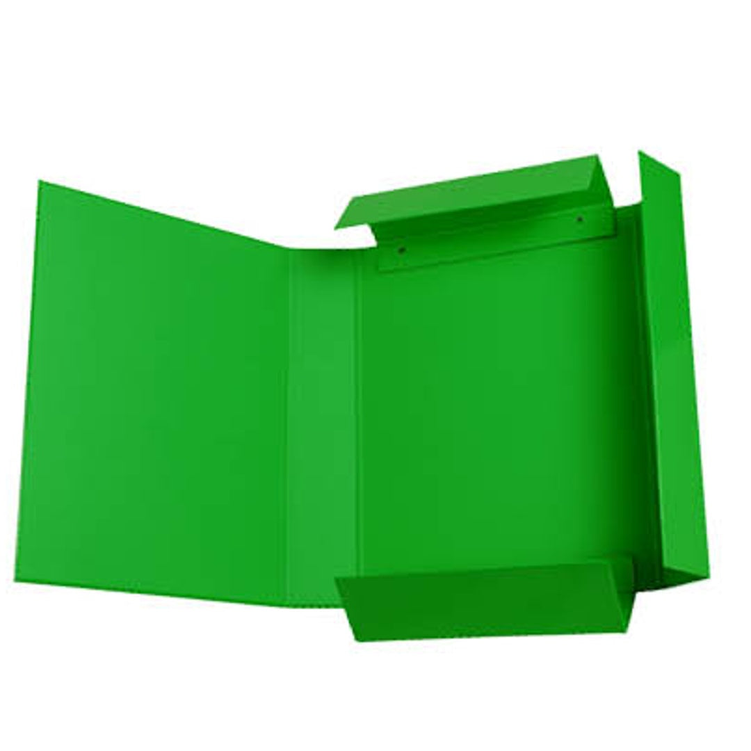 Pryma Cartella con Elastico Piatto 25x35 cm - Organizzatore Documenti, Design Resistente, Colori Moderni (Verde, D5)