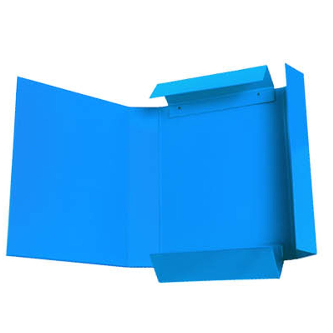 Pryma Cartella con Elastico Piatto 25x35 cm - Organizzatore Documenti, Design Resistente, Colori Moderni (Azzurro, D5)