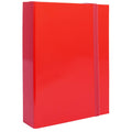 Pryma Cartella con Elastico Piatto 25x35 Cm - Organizzatore Documenti, Design Resistente, Colori Moderni (Rosso, D7)