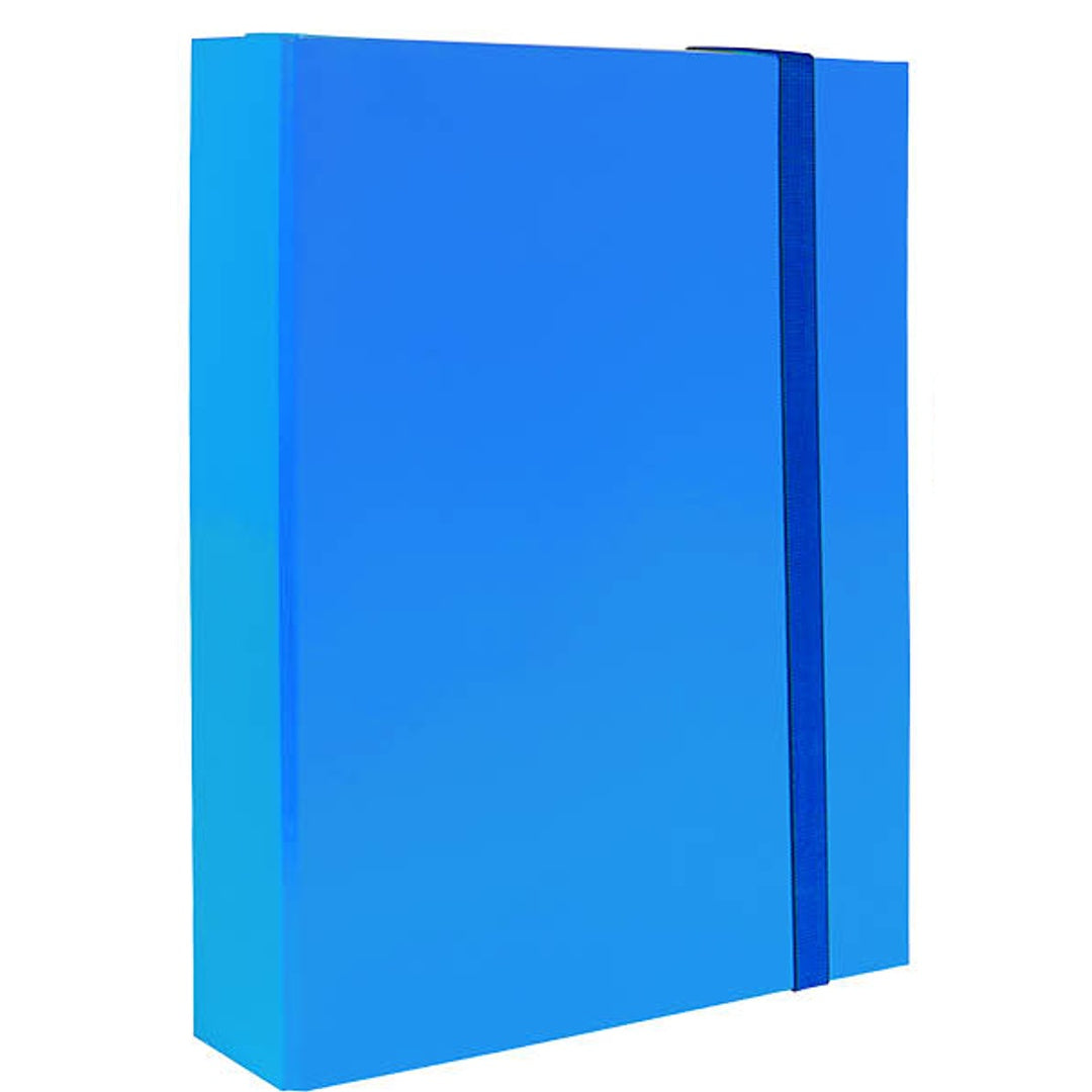 Pryma Cartella 3 Lembi con Elastico Piatto D7 25x34 cm – Cartellina Porta Documenti Rigida A4 – Made in Italy – Perfetta per Scuola, Ufficio e Casa (Azzurro)