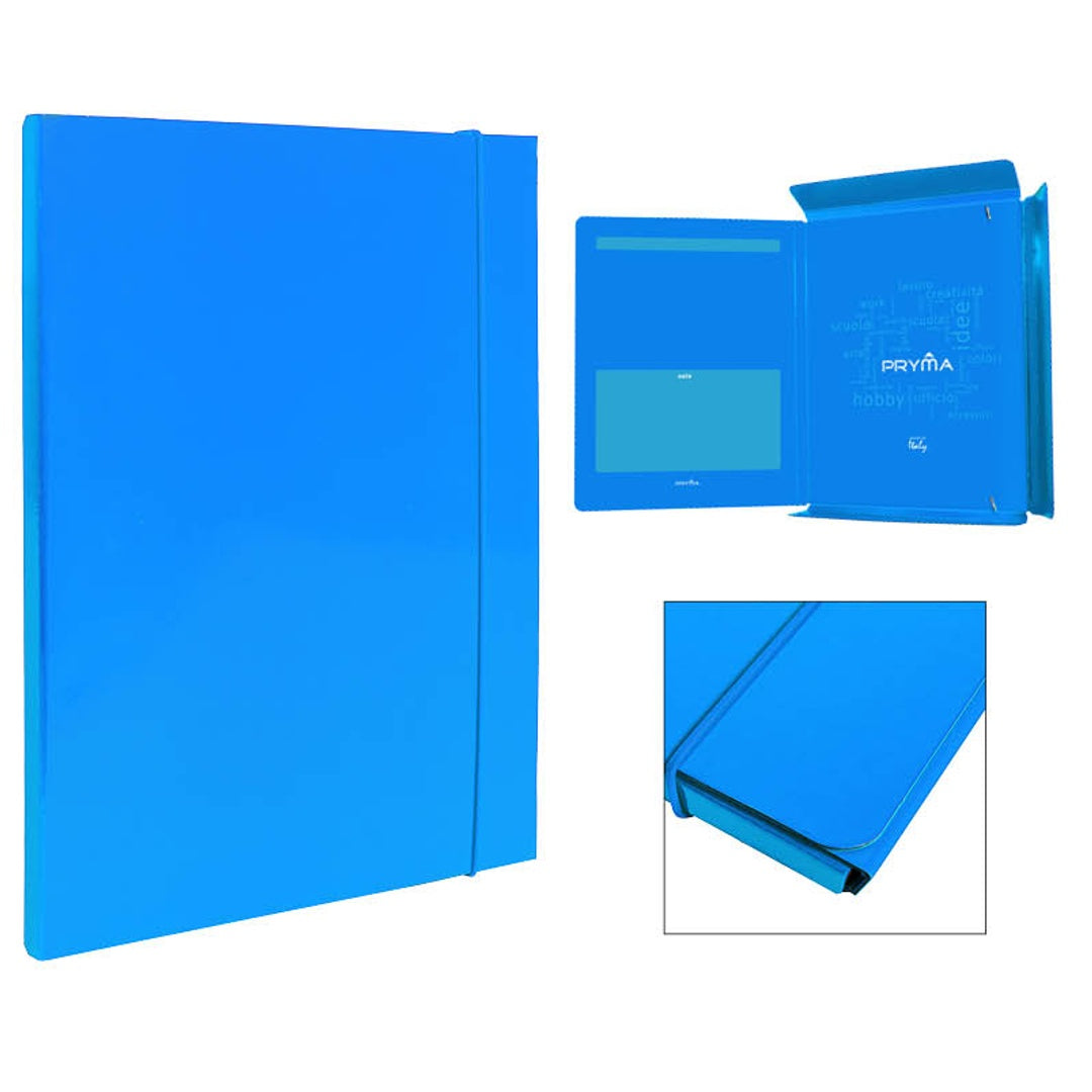 Pryma Cartella 3 Lembi con Elastico Tondo D1 26x35 Cm – Cartellina Porta Documenti Rigida – Made in Italy – Perfetta per Scuola, Ufficio e Casa