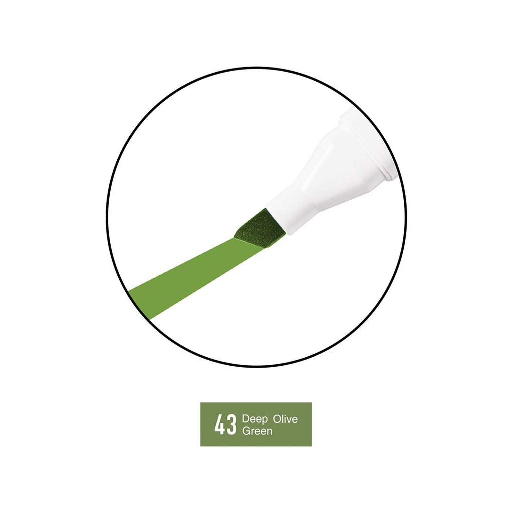 Marcatore Twice | Col. 43 - Deep Olive Green (Doppia Punta 1Mm-6Mm)