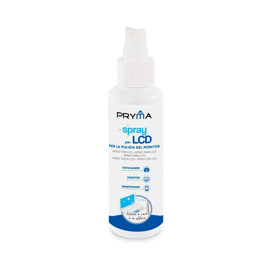 Pryma Spray Pulizia Monitor 125 Ml – Detergente per Schermi PC, Laptop, TV, Tablet e Smartphone – Rimuove Polvere, Impronte e Macchie Senza Aloni