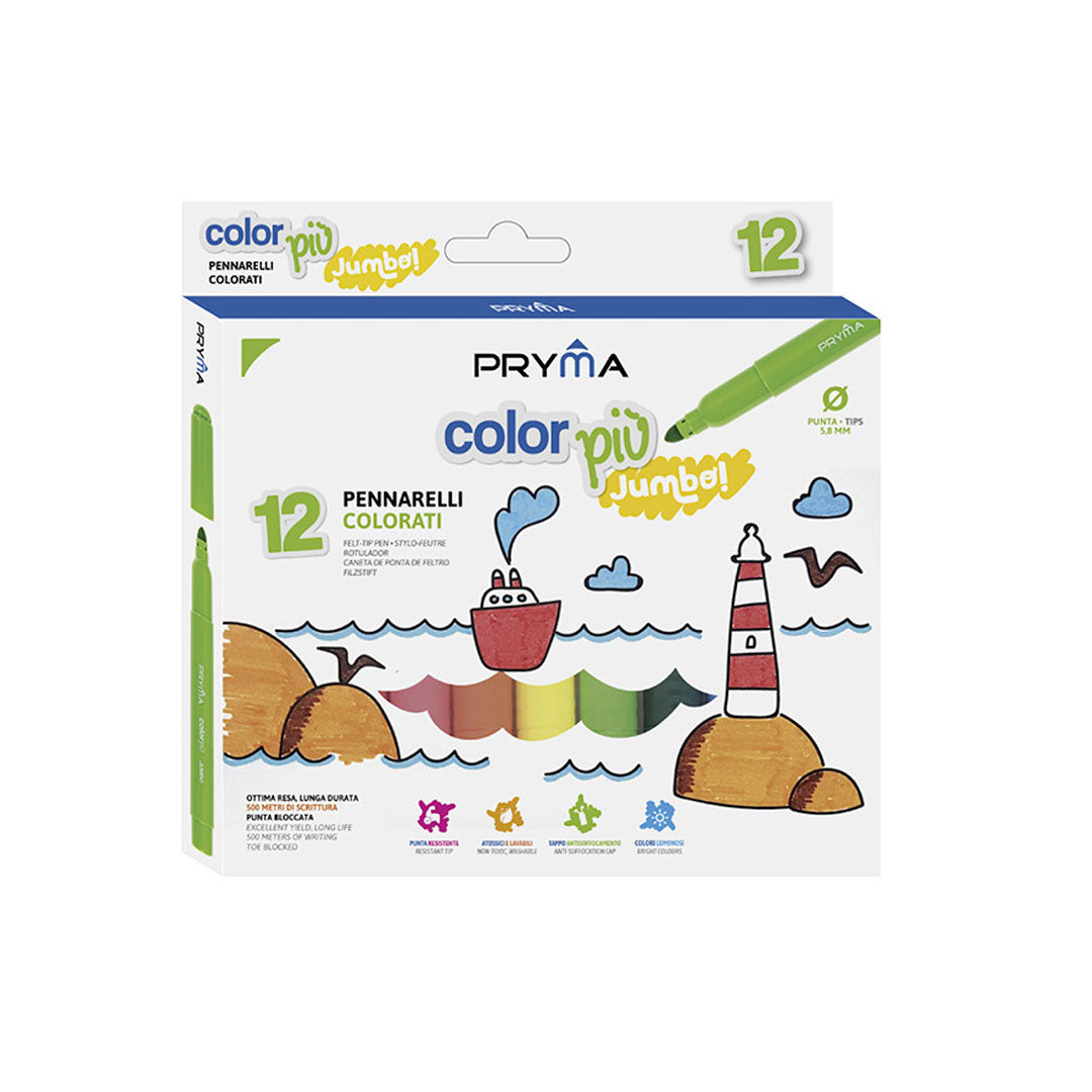 Pryma Pennarelli Color Piu Jumbo 12Pz