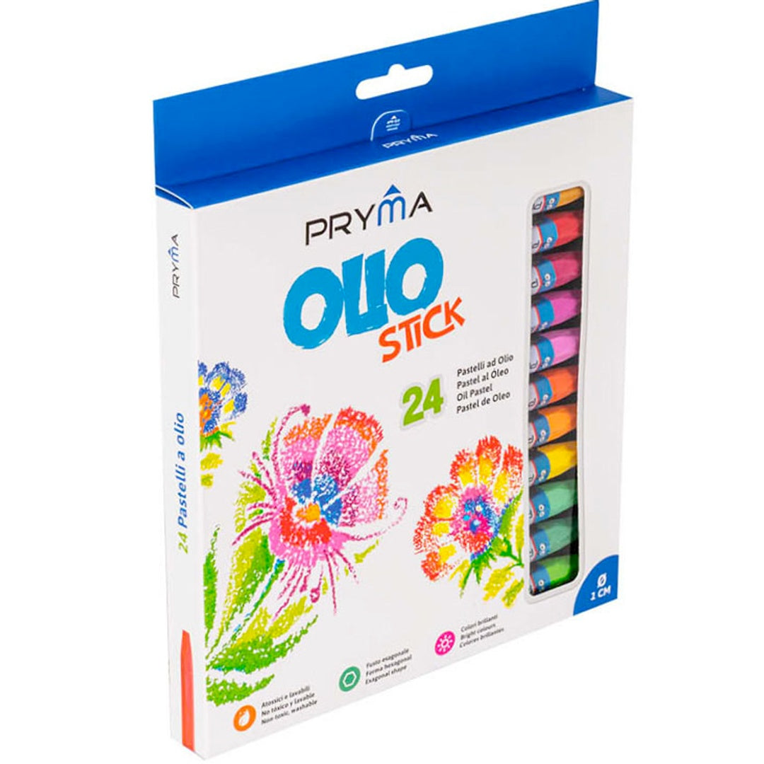Pryma Pastelli a Olio | Set 24 Colori Brillanti e Intensità Elevata – Ideali per Artisti, Scuola e Hobby