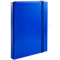 Pryma Cartella con Elastico Piatto 25x35 Cm - Organizzatore Documenti, Design Resistente, Colori Moderni (Blu, D5)