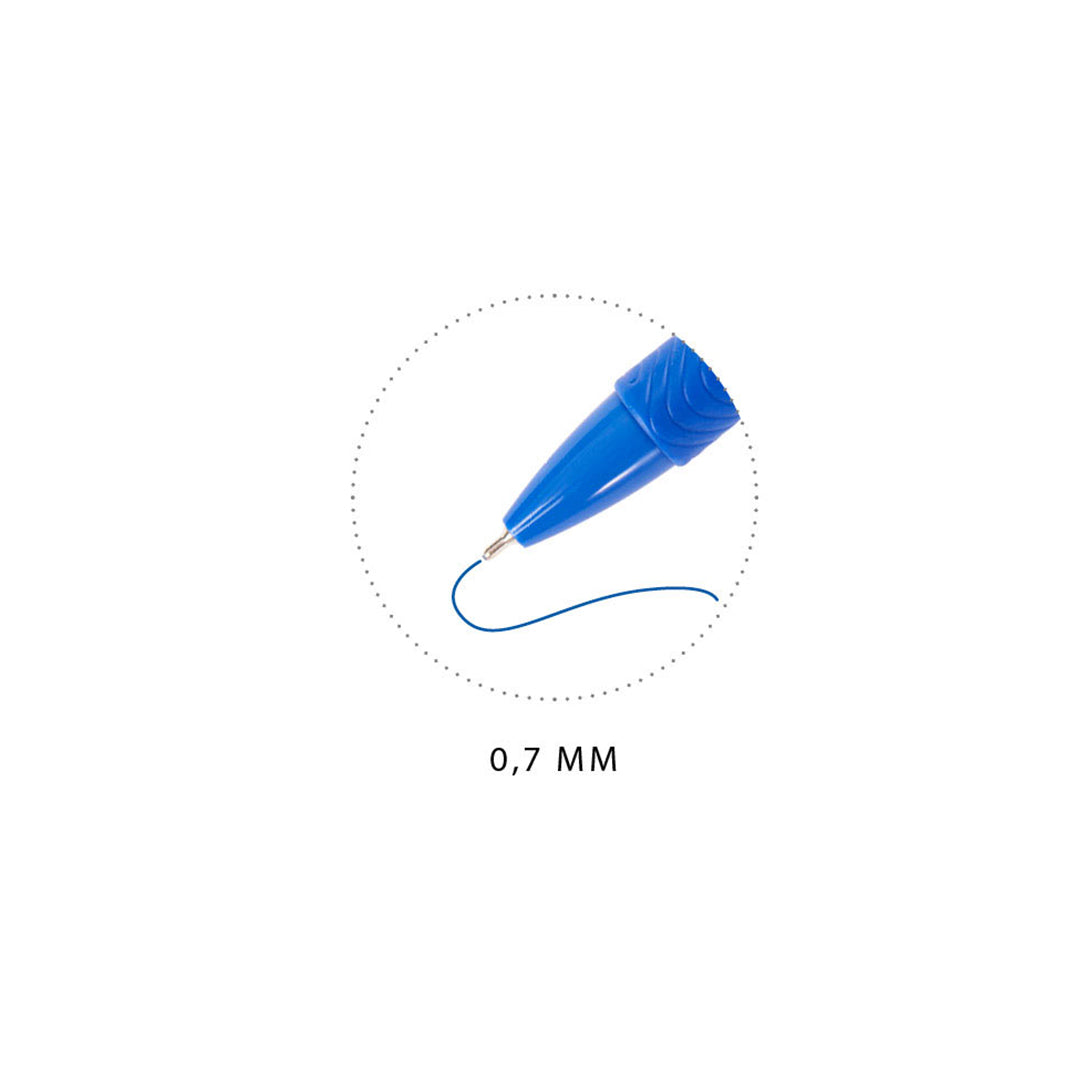 Penna Oil Gel Plume 2.0 - Set da 3 Penne a Sfera con Punta 0.7mm - Scrittura Fluida e Preciso - Colore Blu - Ideale per Scuola, Ufficio e Appunti