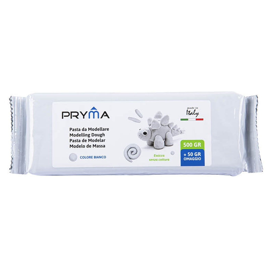 Pryma Pasta da Modellare 500g + 50g Omaggio – Pasta Modellabile Che Essicca All’Aria Senza Cottura, Morbida e Facile da Lavorare, Made in Italy