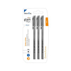 Penna Sfera Glam Argento 3Pz Nero