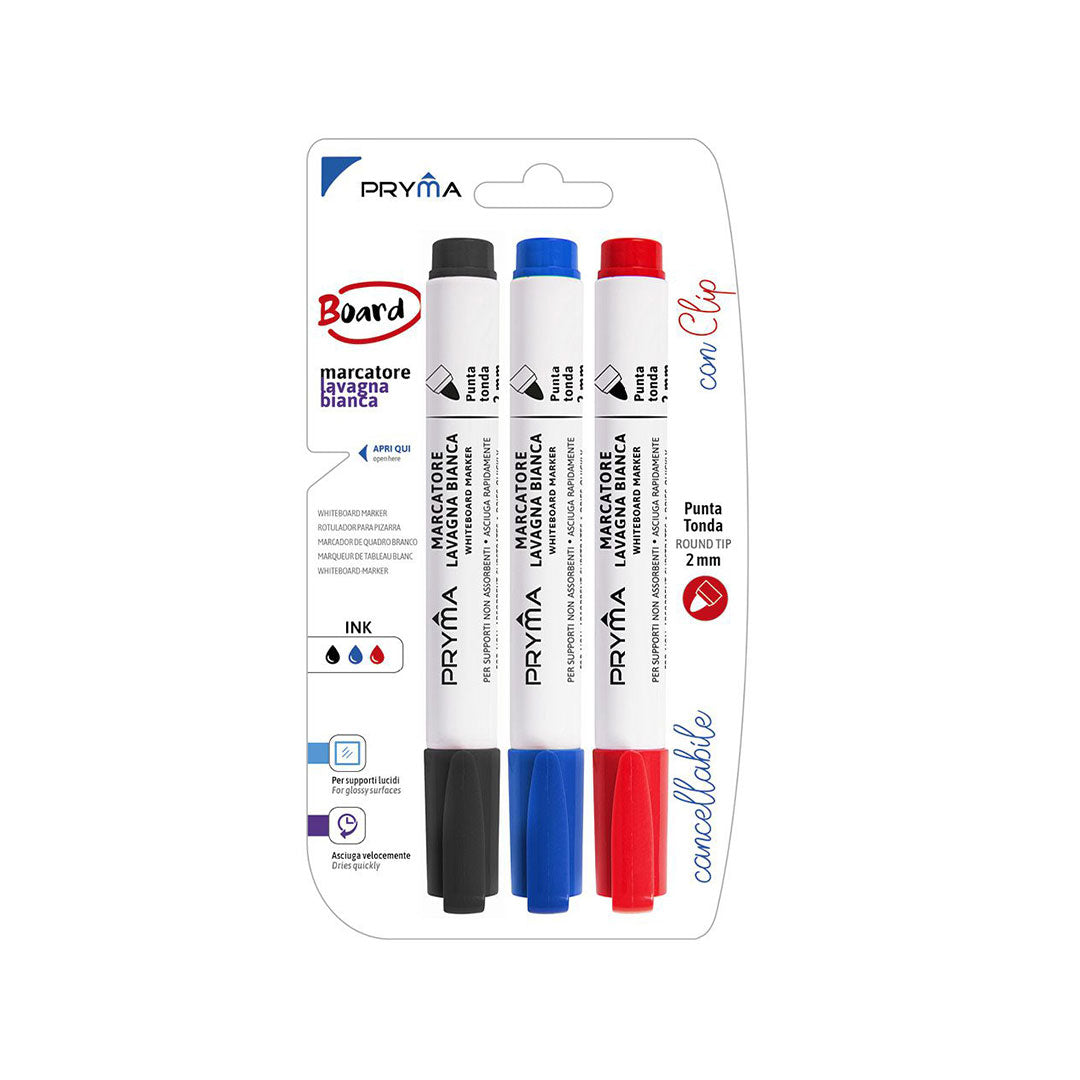 Marcatore Lavagna Bianca Punta Tonda |2 Mm (Blu, Nero, Rosso)