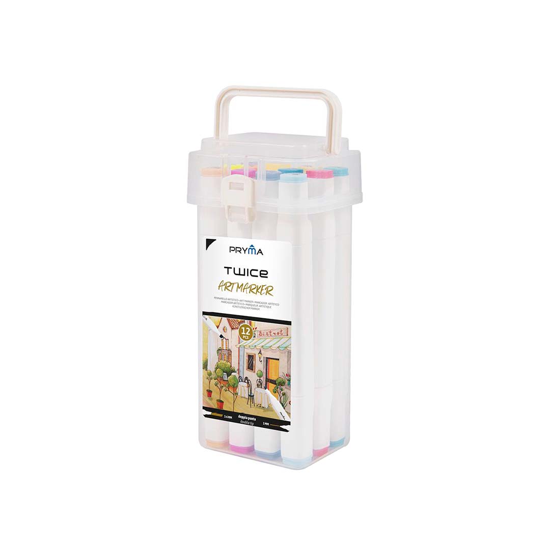 Cofanetto Marcatori Twice | 12 Colori (Doppia Punta 1Mm-6Mm)