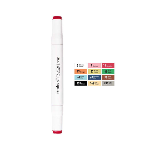 Cofanetto Marcatori Twice | 12 Colori (Doppia Punta 1Mm-6Mm)