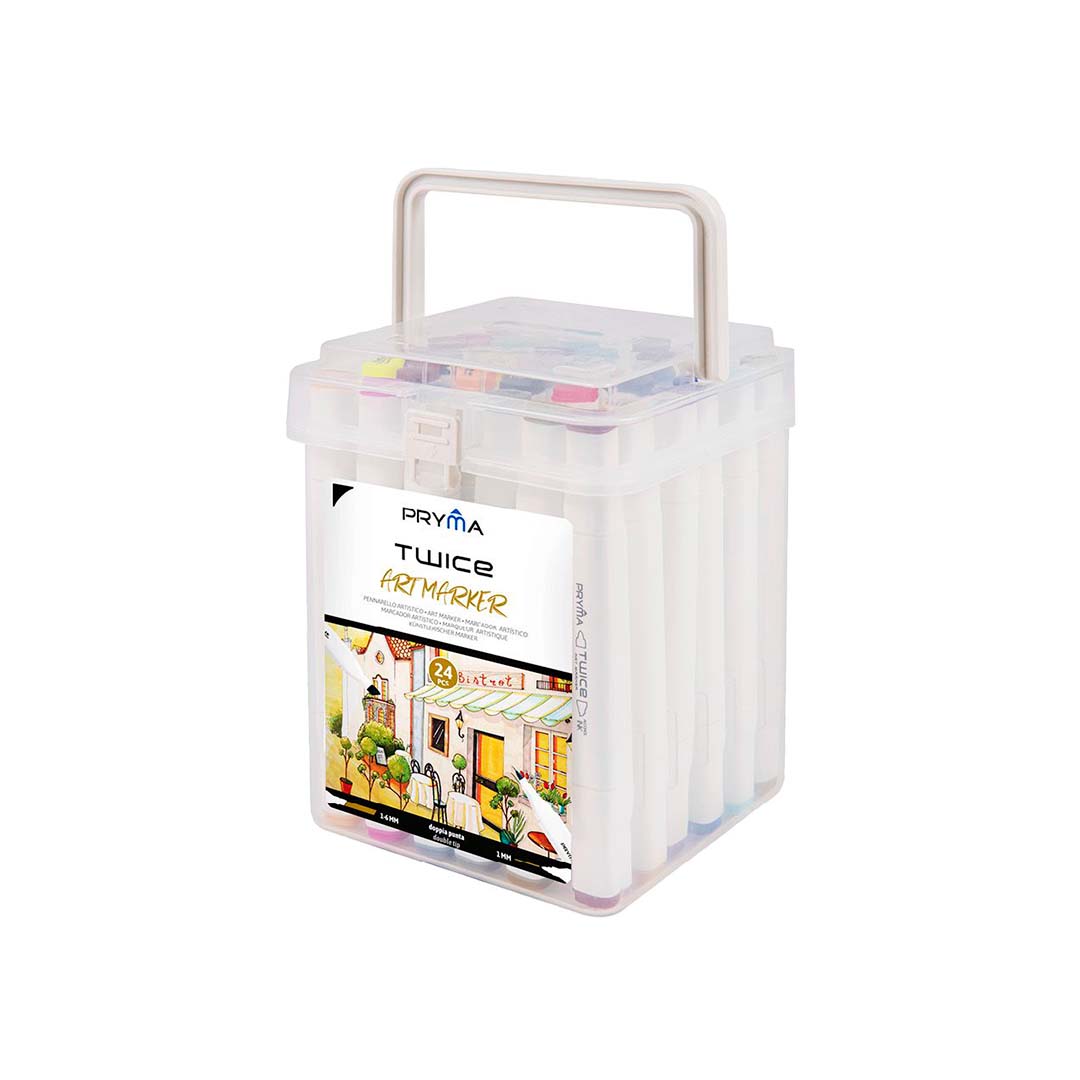 Cofanetto Marcatori Twice | 24 Colori (Doppia Punta 1Mm-6Mm)